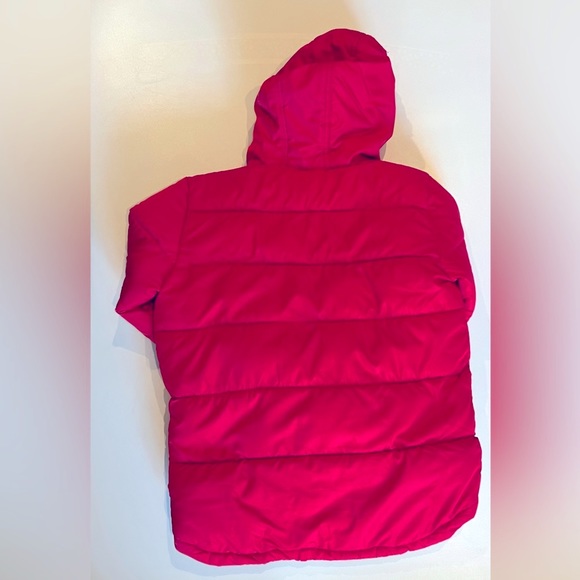 Medium ( 8 ) Red Hooded Puffy Jacket with Black Fleece Lining - Picture 4 of 8